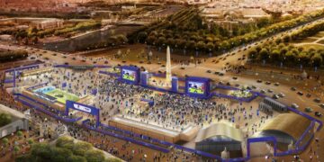 Un village rugby place de la Concorde durant la Coupe du monde