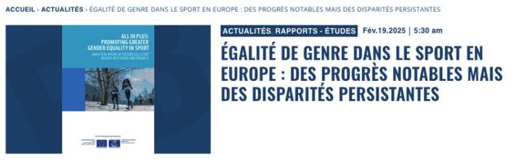 L’égalité de genre dans le sport est loin de la parité à l’échelle européenne